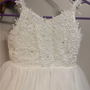 JJs House White Floral Lace Kids Dress